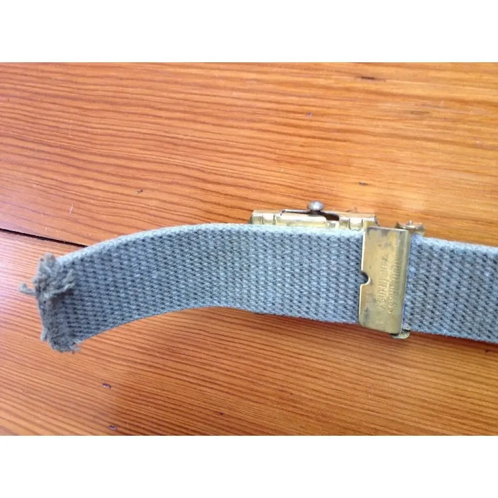 Vintage Cub Scout Belt with 8 Activity Badges Slides Brass Buckle 28